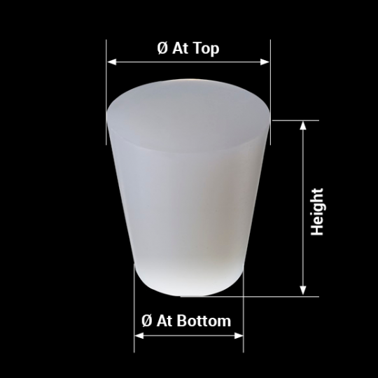 measures silicone barrel bung conical model