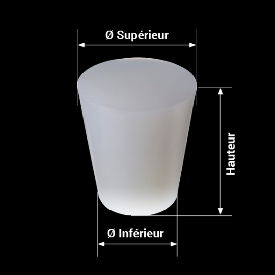 measures bonde silicone modèle conique