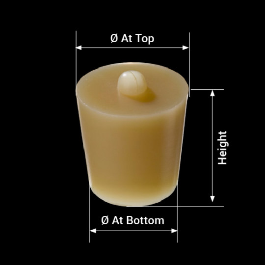 measures silicone bung fermentation model