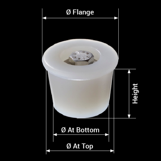 measure silicone barrel bung mechanism model