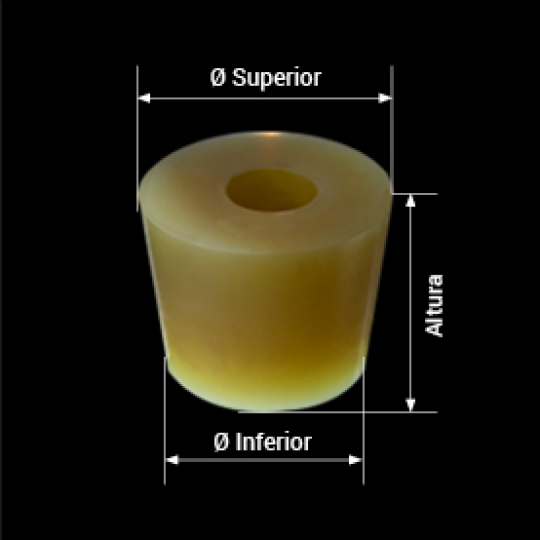 medidas tapón de silicona para barricas modelo con agujero