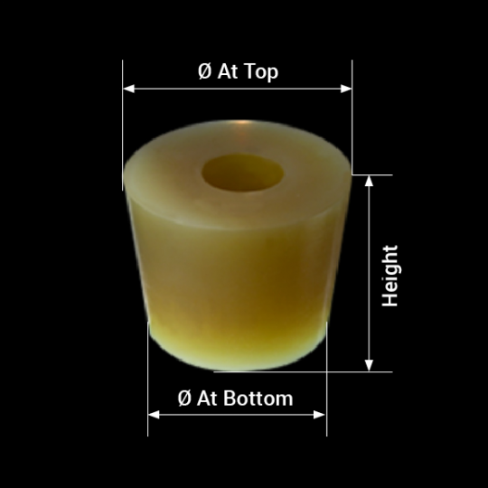 measures silicone barrel bung with hole model