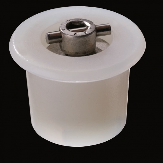 tapón de silicona para barricas modelo mecanismo en cruz de color blanco