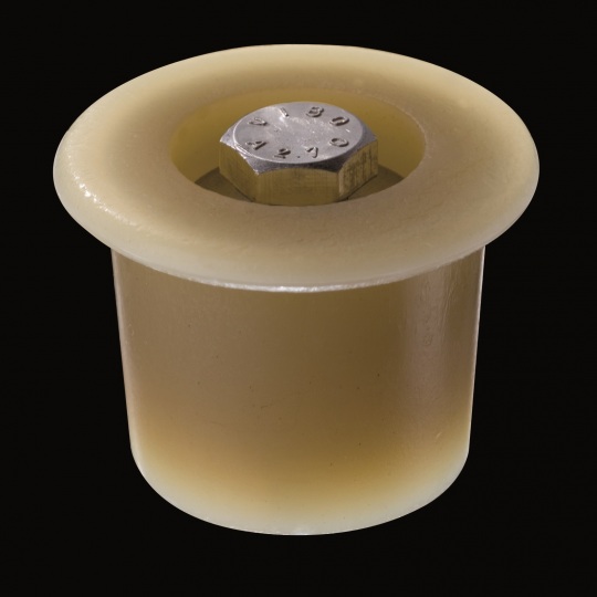 tapón de silicona para barricas modelo mecanismo hexagonal de color marrón